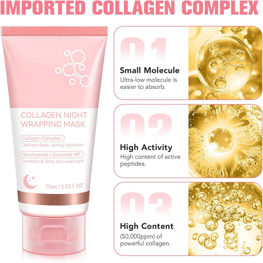 Mascarilla Facial de Colágeno Overnight-Hidratación Profunda