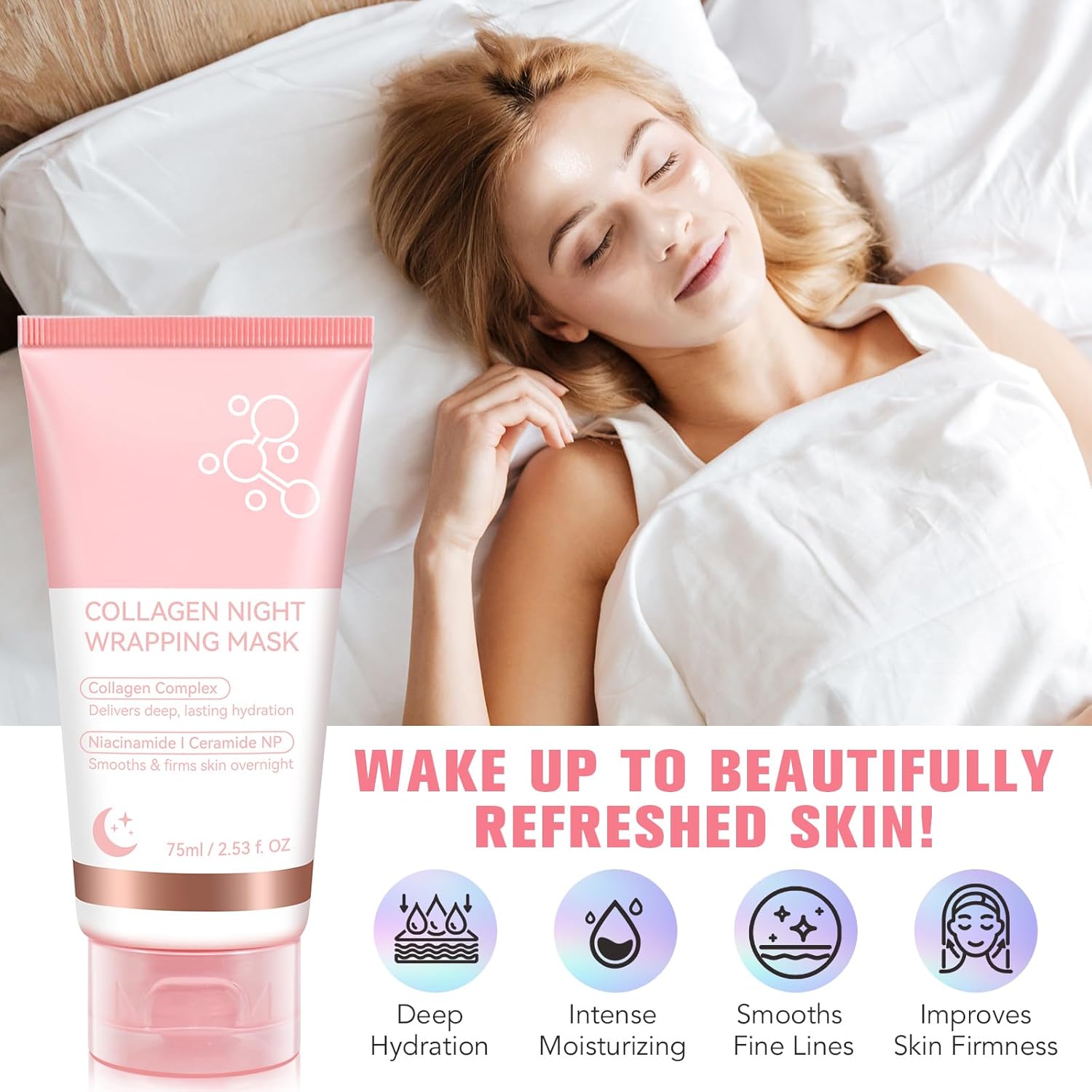 Mascarilla Facial de Colágeno Overnight-Hidratación Profunda