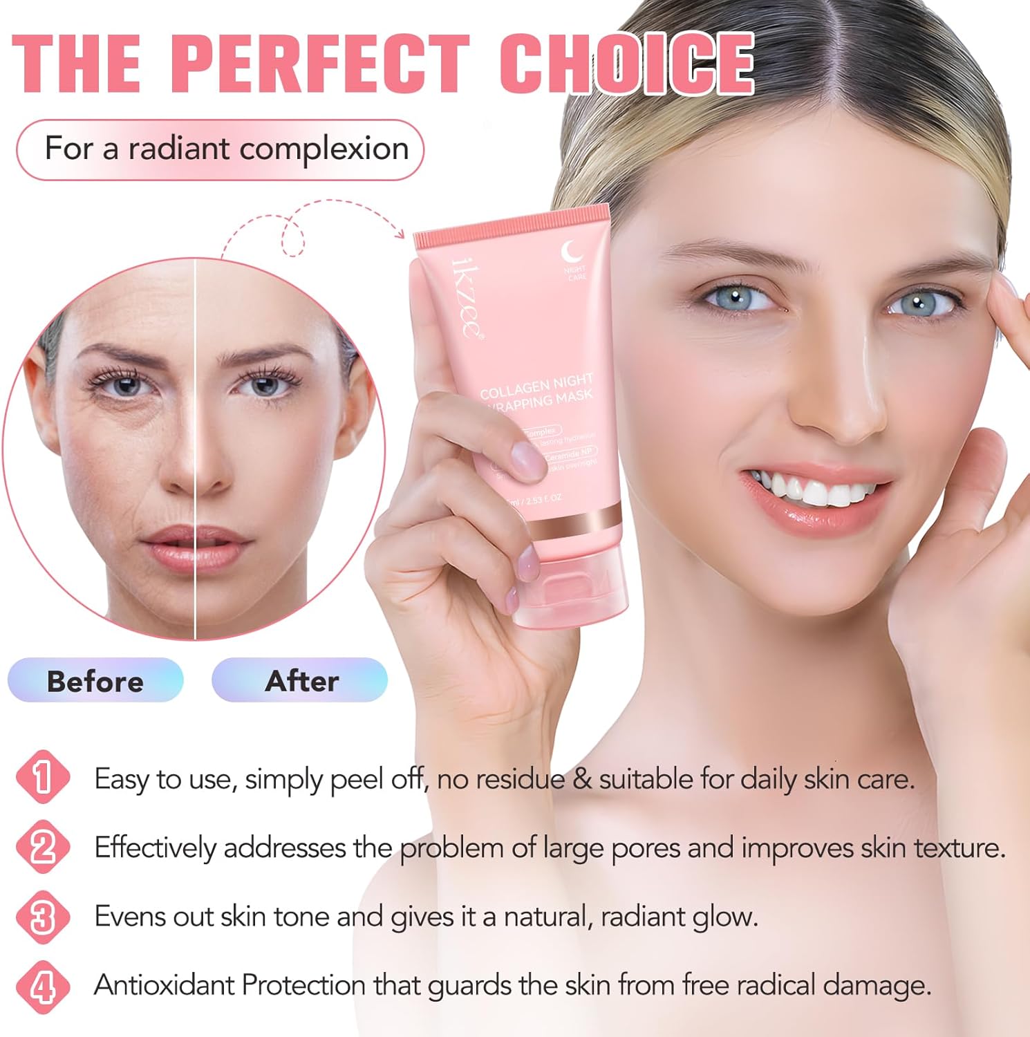 Mascarilla Facial de Colágeno Overnight-Hidratación Profunda