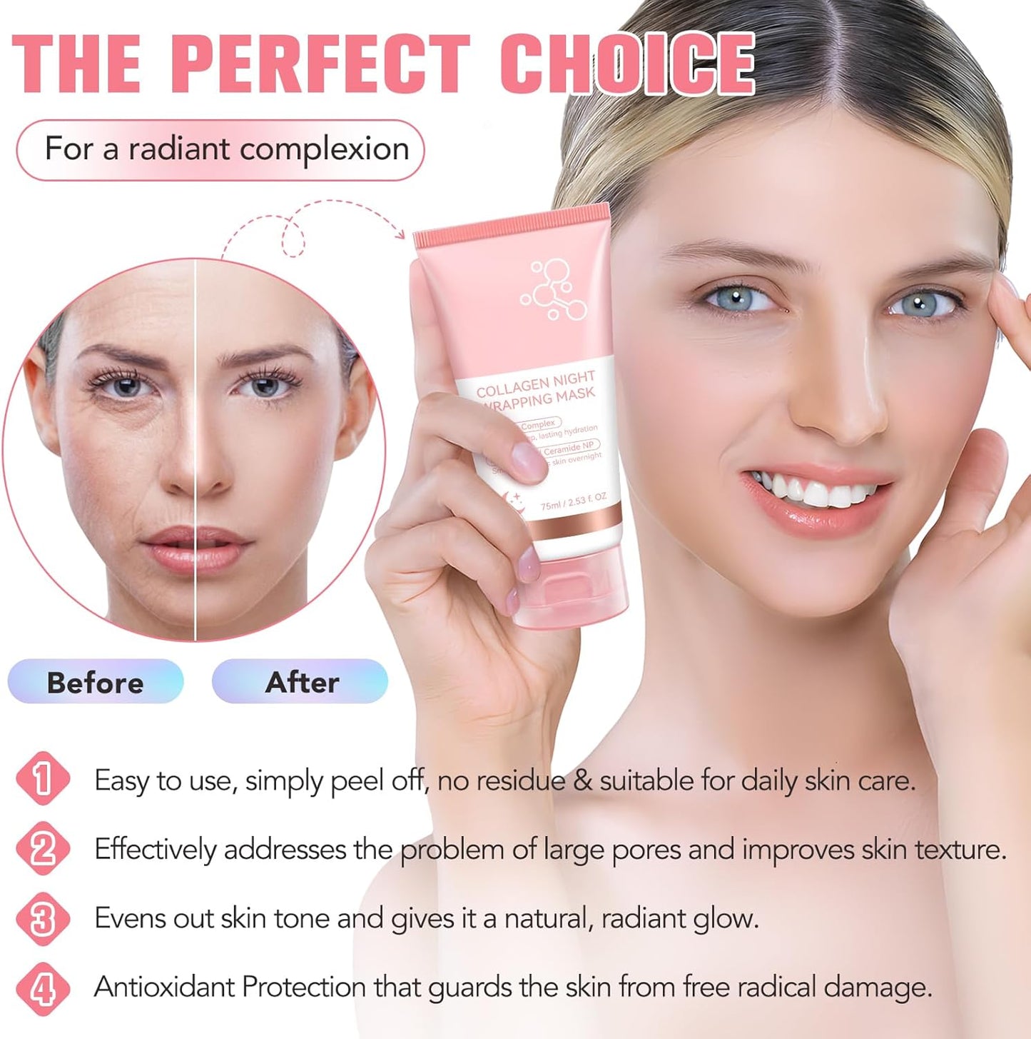 Mascarilla Facial de Colágeno Overnight-Hidratación Profunda